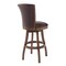 Armen Living Raleigh 26" Counter Height Swivel Wood Barstool in Chestnut Finish and Kahlua Faux Leather LCRABASIKACH26 - alternate 3